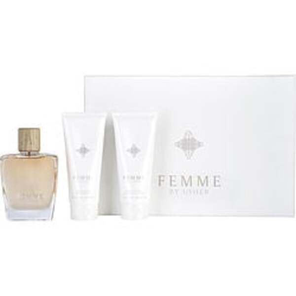 USHER FEMME by Usher EAU DE PARFUM SPRAY 3.4 OZ & BODY LOTION 3.4 OZ & SHOWER GEL 3.4 OZ For Women