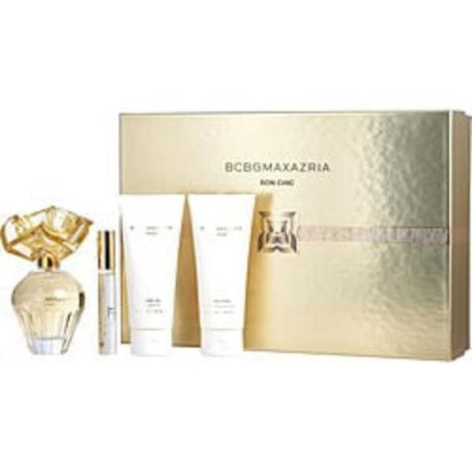 BCBGMAXAZRIA BON CHIC by Max Azria EAU DE PARFUM SPRAY 3.4 OZ & BODY LOTION 3.4 OZ & SHOWER GEL 3.4 OZ & EAU DE PARFUM ROLLERBALL 0.34 OZ MINI For Women