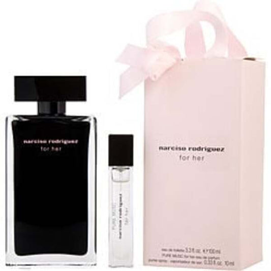 NARCISO RODRIGUEZ by Narciso Rodriguez EDT SPRAY 3.3 OZ & PURE MUSC EAU DE PARFUM PURSE SPRAY 0.33 OZ MINI For Women