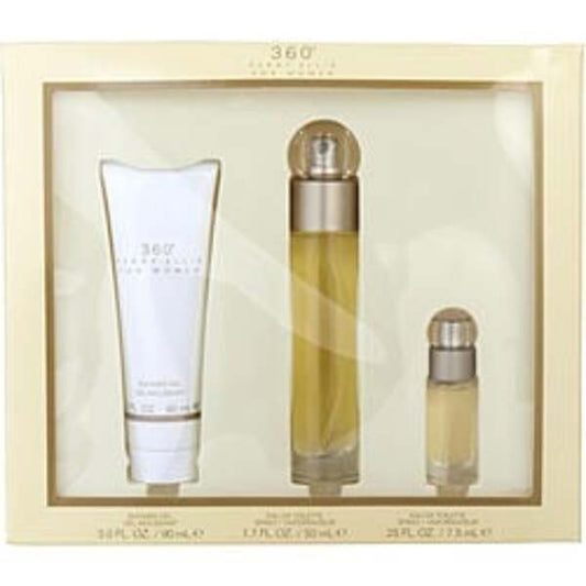 PERRY ELLIS 360 by Perry Ellis EDT SPRAY 1.7 OZ & SHOWER GEL 3 OZ & EDT SPRAY 0.25 OZ For Women