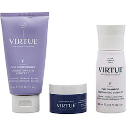 Virtue By Virtue Full Discovery Kit- Volumize & Thicken Shampoo 2 Oz & Conditioner 2 Oz & Treatment Mask 0.5 Oz For Anyone