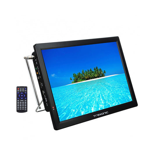 Trexonic Portable Rechargeable 14 Inch LED TV with HDMI, SD/MMC, USB, VGA, AV In/Out and Built-in Digital Tuner