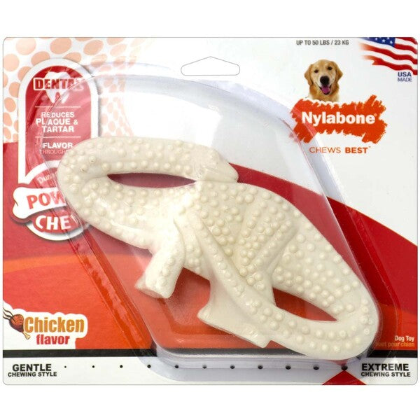 Nylabone Dental Dinosaur Power Chew Durable Dog Toy Chicken; 1ea-Large-Giant 1 ct