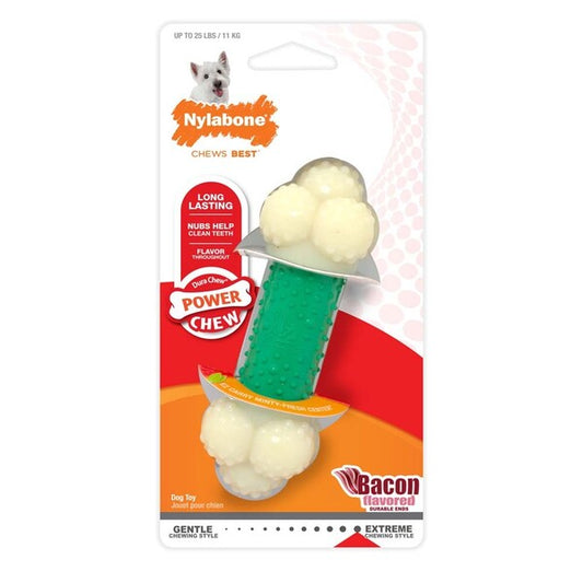 Nylabone Double Action Power Chew Durable Dog Toy Bacon; 1ea-SMall-Regular 1 ct