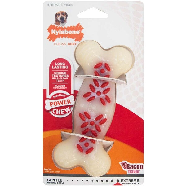 Nylabone Power Chew Action Ridges Chew Toy Bacon; 1ea-Medium-Wolf 1 ct