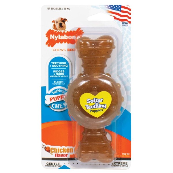 Nylabone Puppy Chew Ring Bone Chicken; 1ea-Medium-Wolf 1 ct