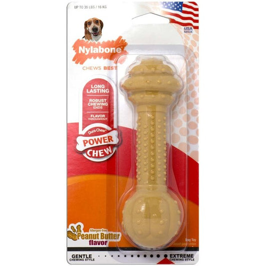 Nylabone Barbell Power Chew Durable Dog Toy Peanut Butter; 1ea-Medium-Wolf 1 ct