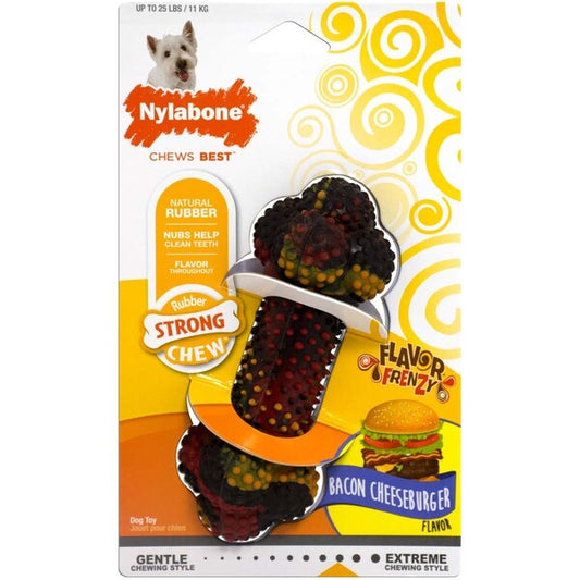 Nylabone Flavor Frenzy Strong Chew Toy Dog Toy Bacon Cheeseburger; 1ea-SMall-Regular 1 ct