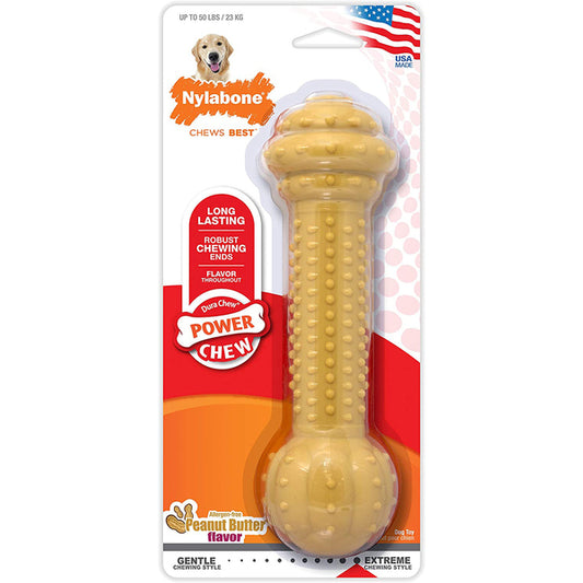 Nylabone Barbell Power Chew Durable Dog Toy Flavor Medley Flavor; 1ea-Large-Giant Up To 50 lb