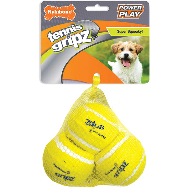 Nylabone Power Play Dog Tennis Ball Gripz Tennis; 1ea-SMall 3 ct