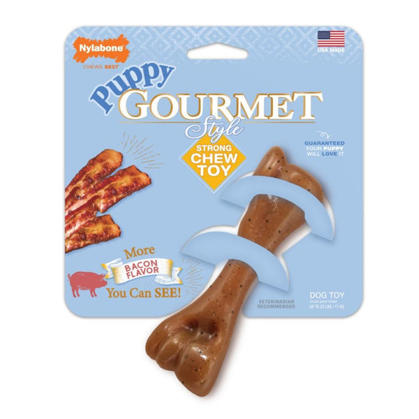 Nylabone Puppy Gourmet Style Strong Chew Toy Femur Bacon 1ea-SMall-Regular (1 ct)