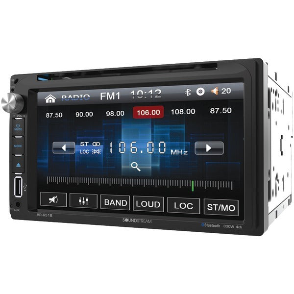 Soundstream VR-651B VR-651B 7-In. Car In-Dash Unit, Double-DIN DVD Receiver with Bluetooth